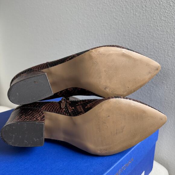Steve Madden Missie Brown Snakeskin Vegan Leather Ankle Booties size 7.5- Fall - Picture 5 of 10